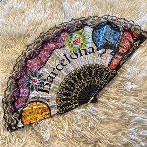 Colorful Barcelona Decorative Fan